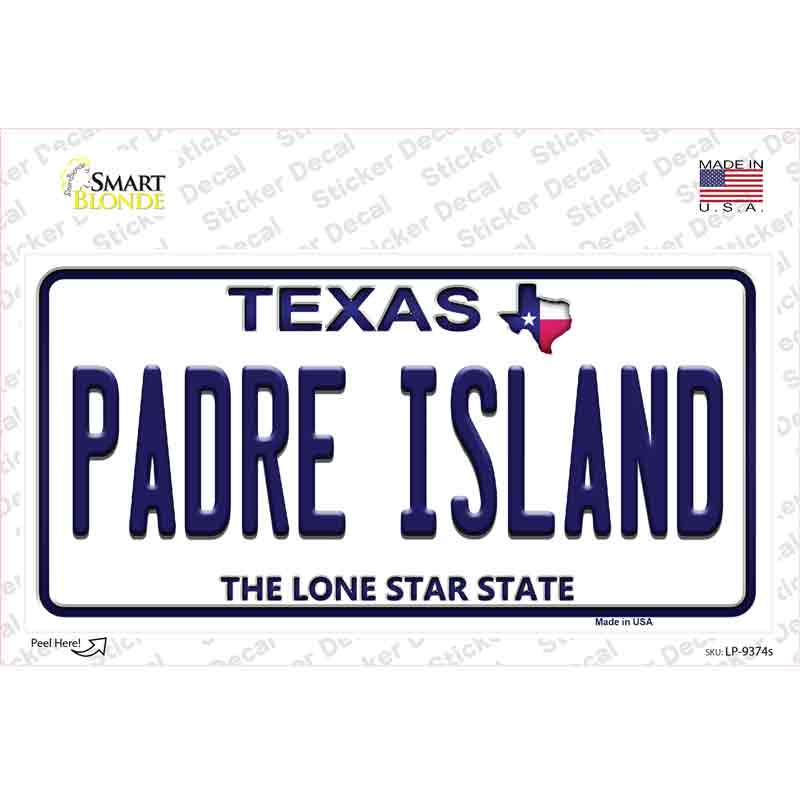 Padre Island Texas Novelty Sticker Decal
