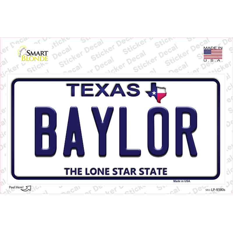 Baylor Texas Novelty Sticker Decal