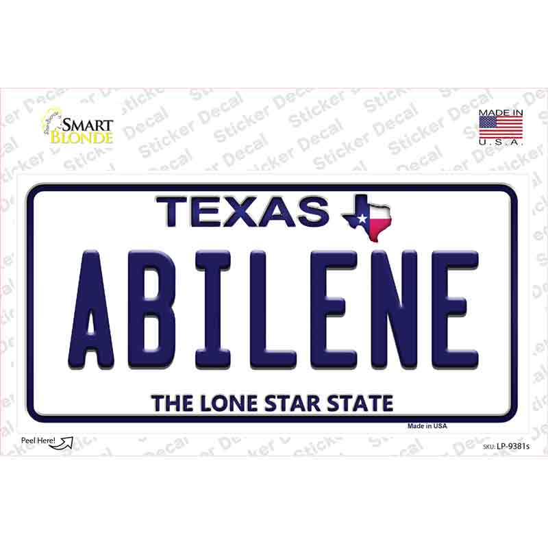 Abilene Texas Novelty Sticker Decal