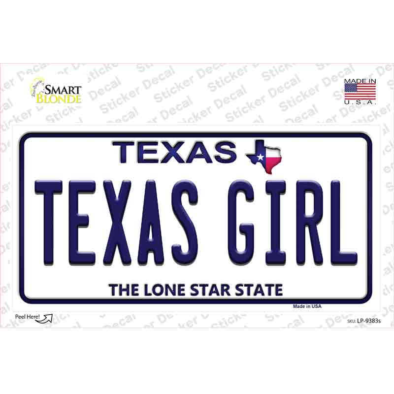 Texas Girl Texas Novelty Sticker Decal