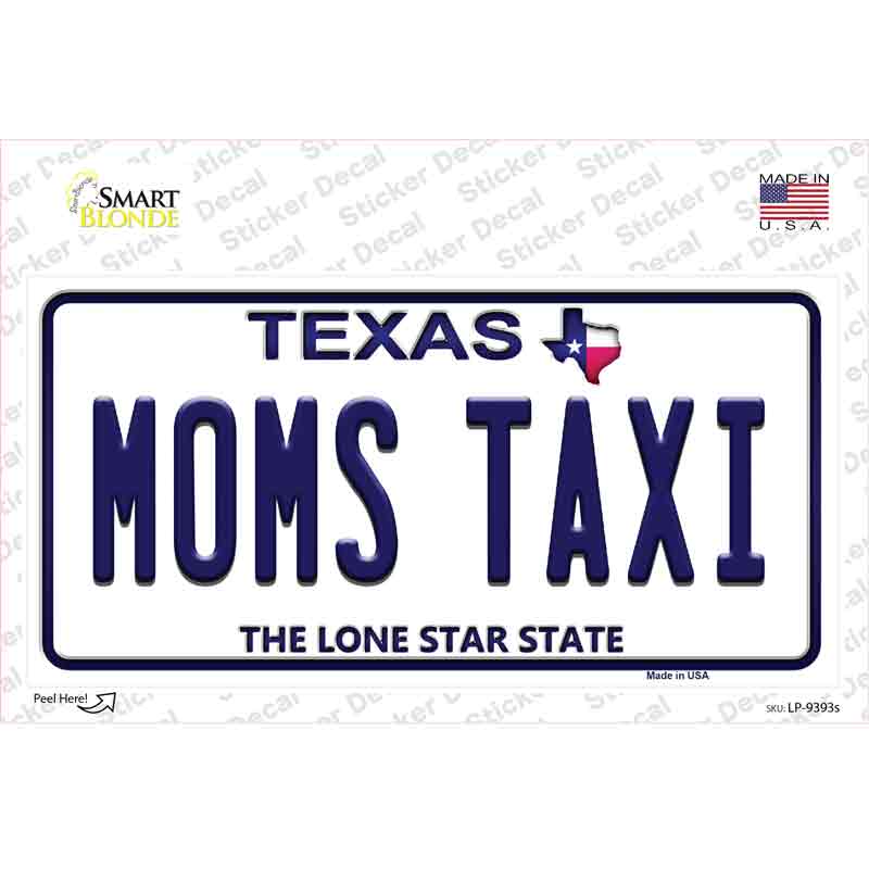 Moms Taxi Texas Novelty Sticker Decal
