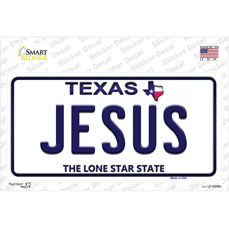 Jesus Texas Novelty Sticker Decal