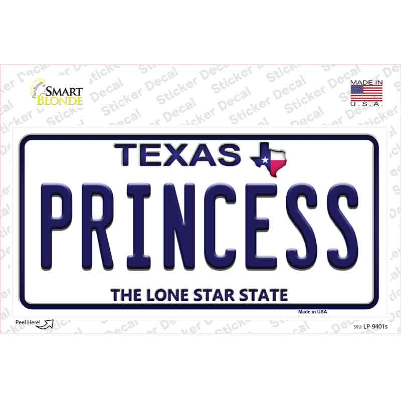 Princess Texas Novelty Sticker Decal