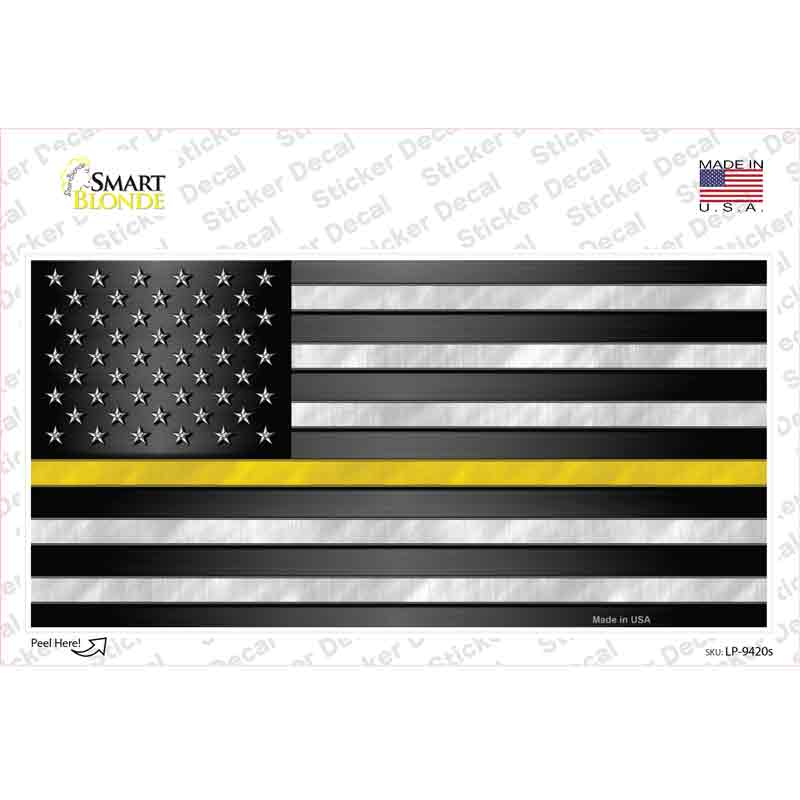 American Flag Thin Yellow Line Novelty Sticker Decal