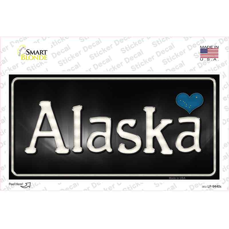 Alaska Flag Script Novelty Sticker Decal