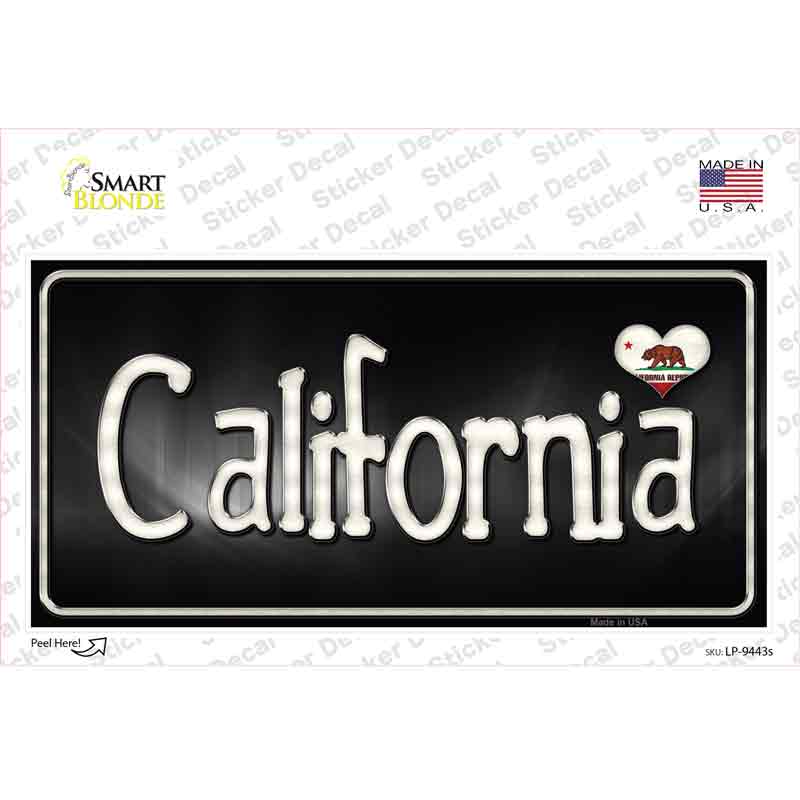California Flag Script Novelty Sticker Decal