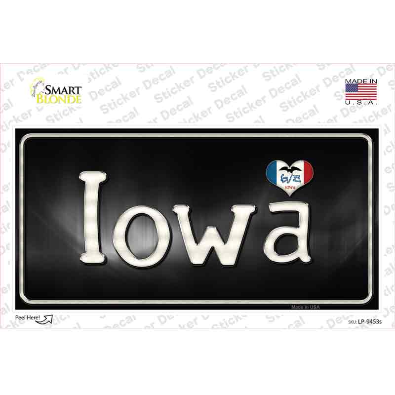 Iowa Flag Script Novelty Sticker Decal