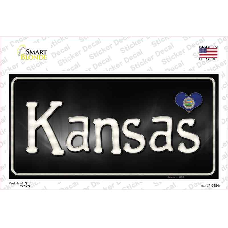 Kansas Flag Script Novelty Sticker Decal