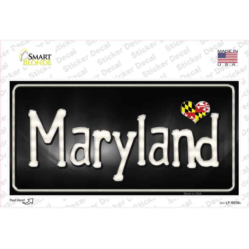 Maryland Flag Script Novelty Sticker Decal
