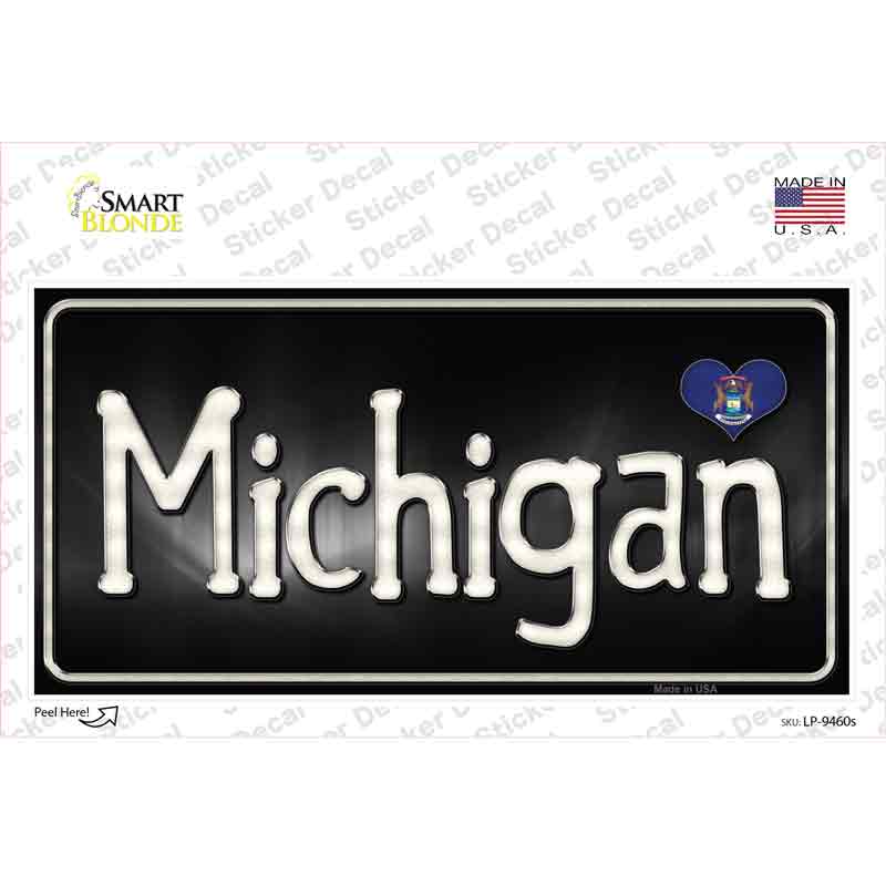 Michigan Flag Script Novelty Sticker Decal