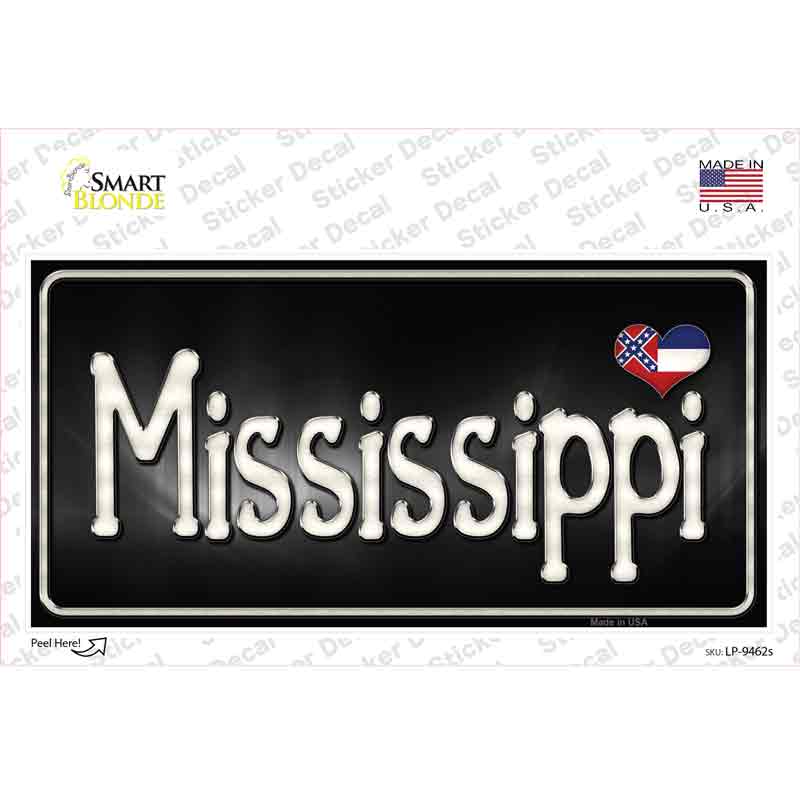 Mississippi Flag Script Novelty Sticker Decal