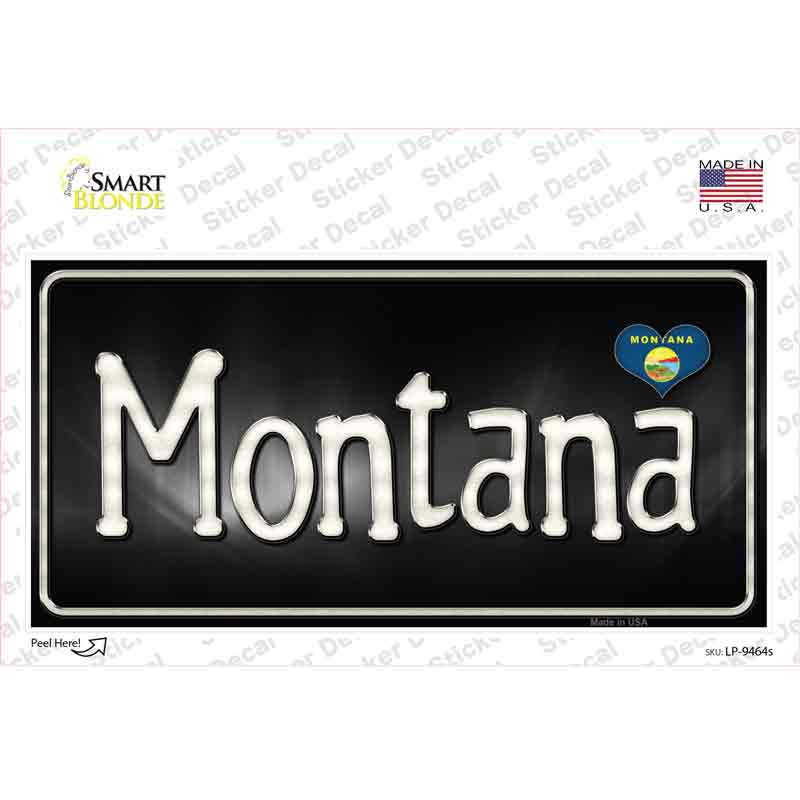 Montana Flag Script Novelty Sticker Decal