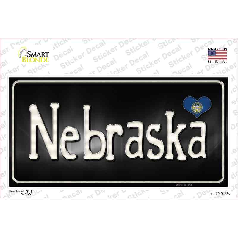 Nebraska Flag Script Novelty Sticker Decal