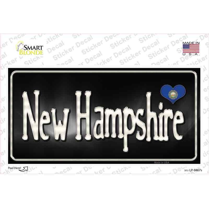 New Hampshire Flag Script Novelty Sticker Decal
