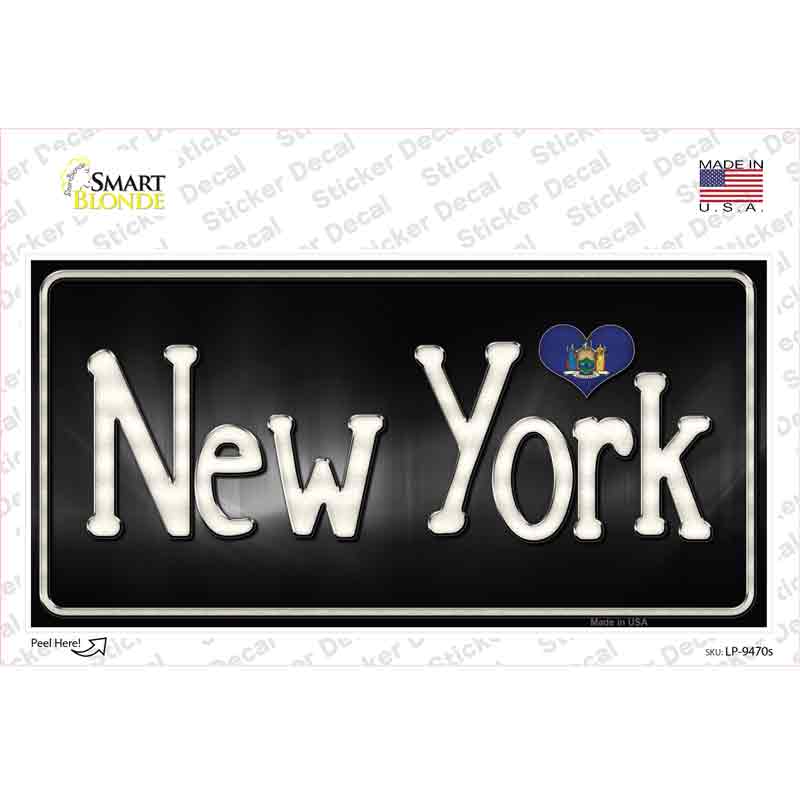 New York Flag Script Novelty Sticker Decal