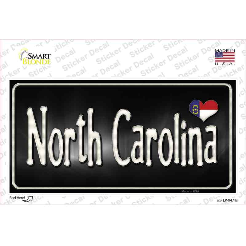 North Carolina Flag Script Novelty Sticker Decal