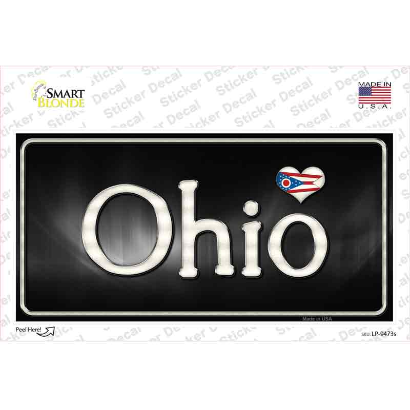 Ohio Flag Script Novelty Sticker Decal