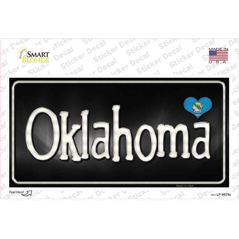 Oklahoma Flag Script Novelty Sticker Decal