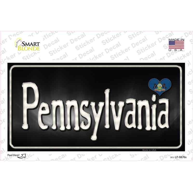 Pennsylvania Flag Script Novelty Sticker Decal