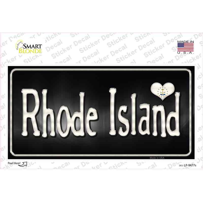 Rhode Island Flag Script Novelty Sticker Decal