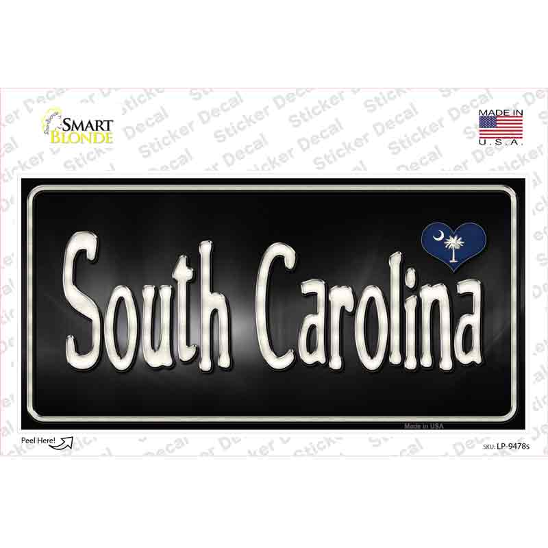 South Carolina Flag Script Novelty Sticker Decal