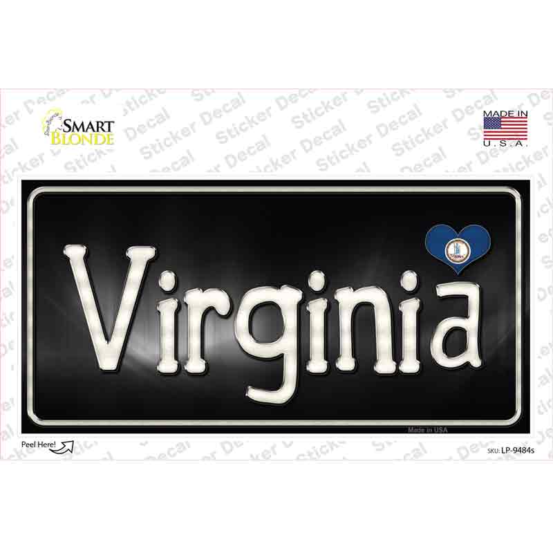 Virginia Flag Script Novelty Sticker Decal
