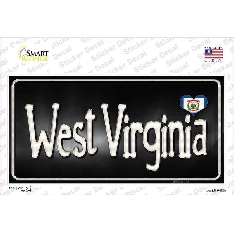West Virginia Flag Script Novelty Sticker Decal