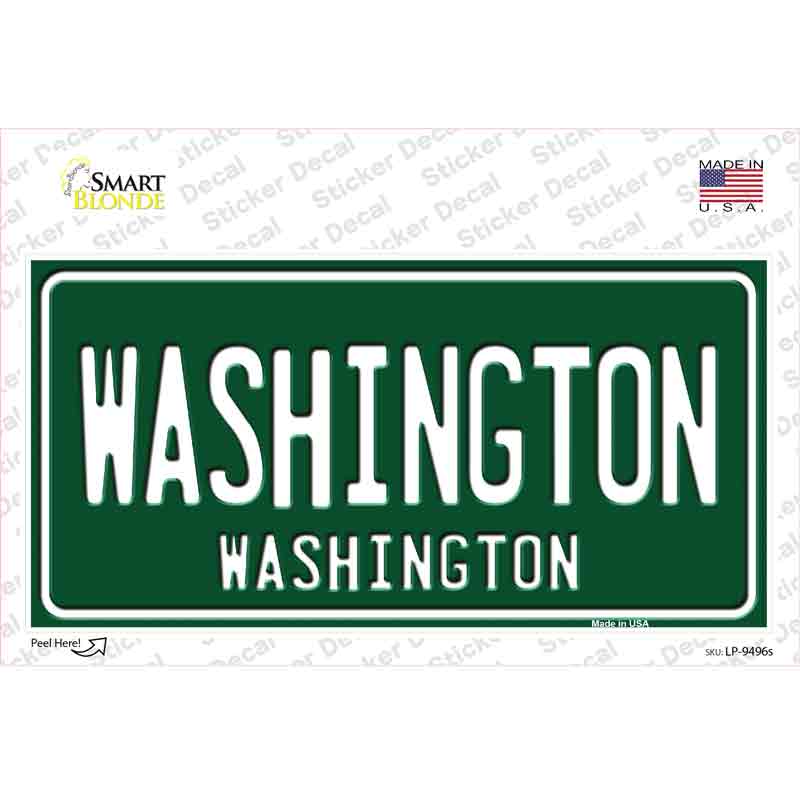 Washington Green Novelty Sticker Decal