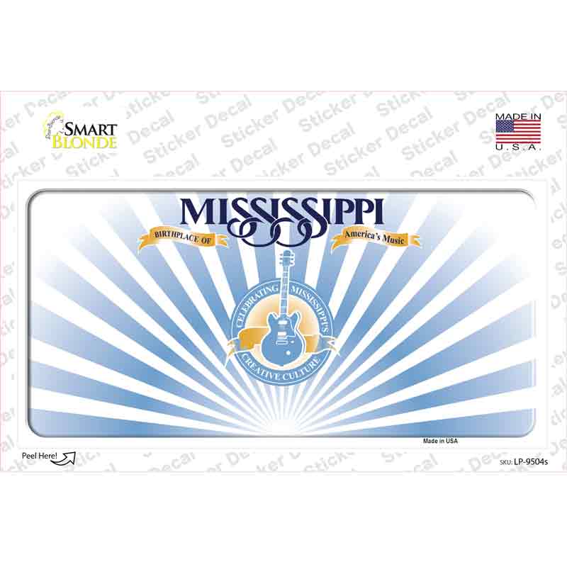 Mississippi Rusty Background Novelty Sticker Decal