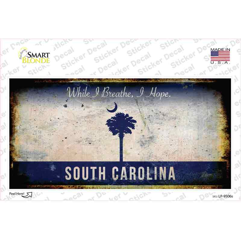 South Carolina Rusty Background Novelty Sticker Decal