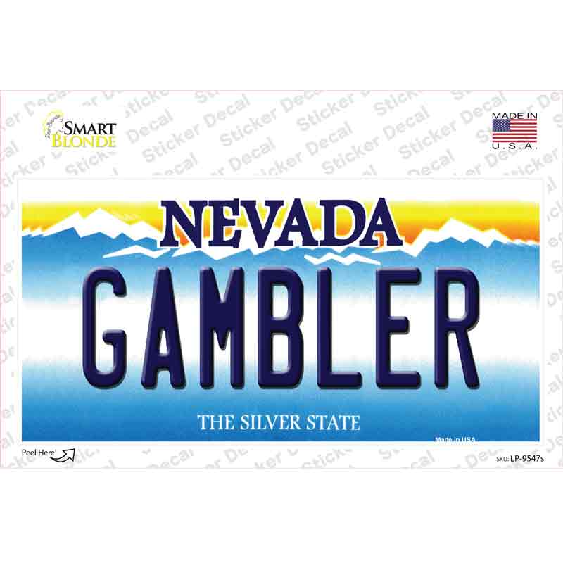 Gambler Nevada Novelty Sticker Decal