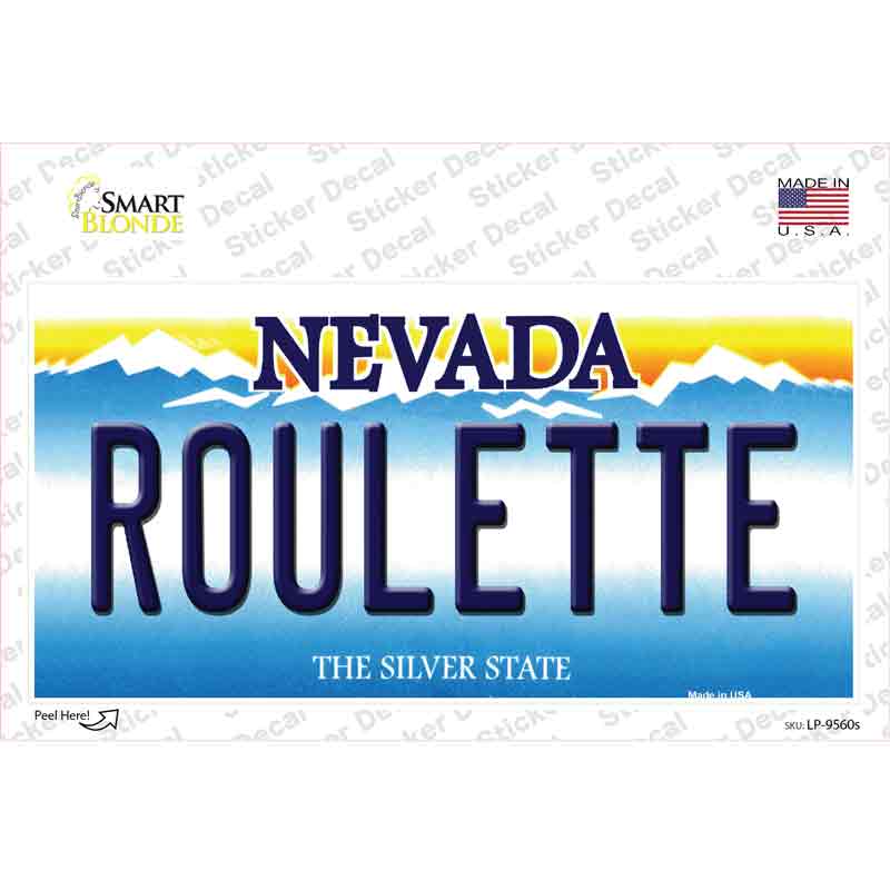Roulette Nevada Novelty Sticker Decal