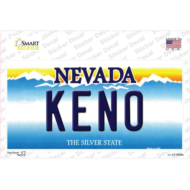 Keno Nevada Novelty Sticker Decal
