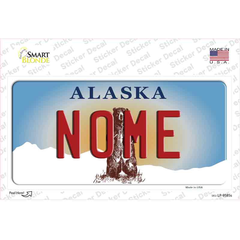 Nome Alaska State Novelty Sticker Decal