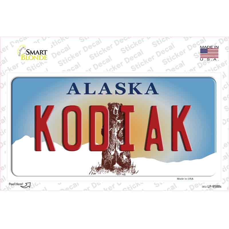 Kodiak Alaska State Novelty Sticker Decal