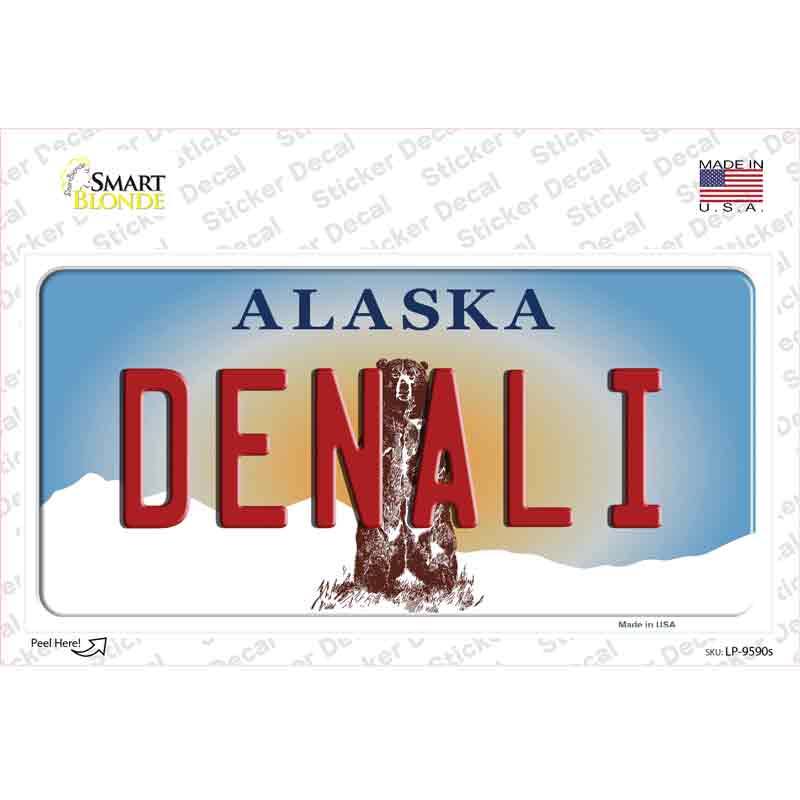 Denali Alaska State Novelty Sticker Decal