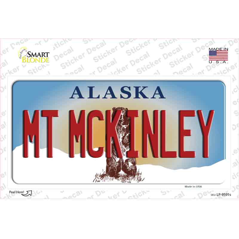 Mt McKinley Alaska State Novelty Sticker Decal