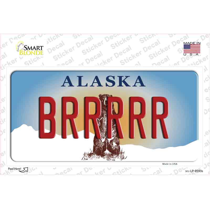 Brrrrr Alaska State Novelty Sticker Decal