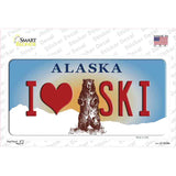 I Love Ski Alaska State Novelty Sticker Decal