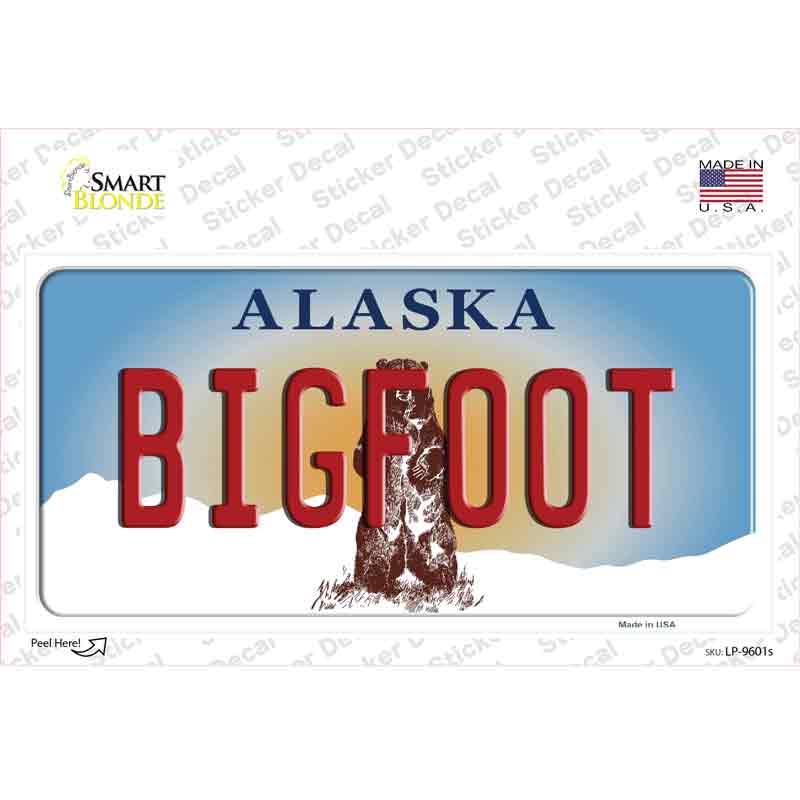 Bigfoot Alaska State Novelty Sticker Decal