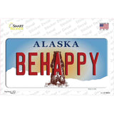 Be Happy Alaska State Novelty Sticker Decal
