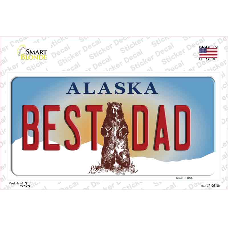 Best Dad Alaska State Novelty Sticker Decal