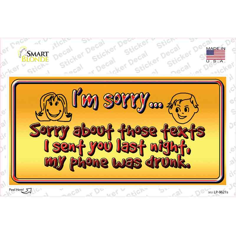 Phone Was Drunk Novelty Sticker Decal