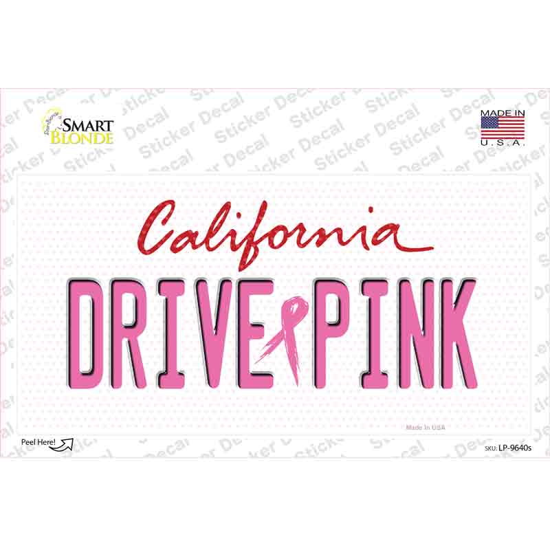 Drive Pink California Novelty Sticker Decal