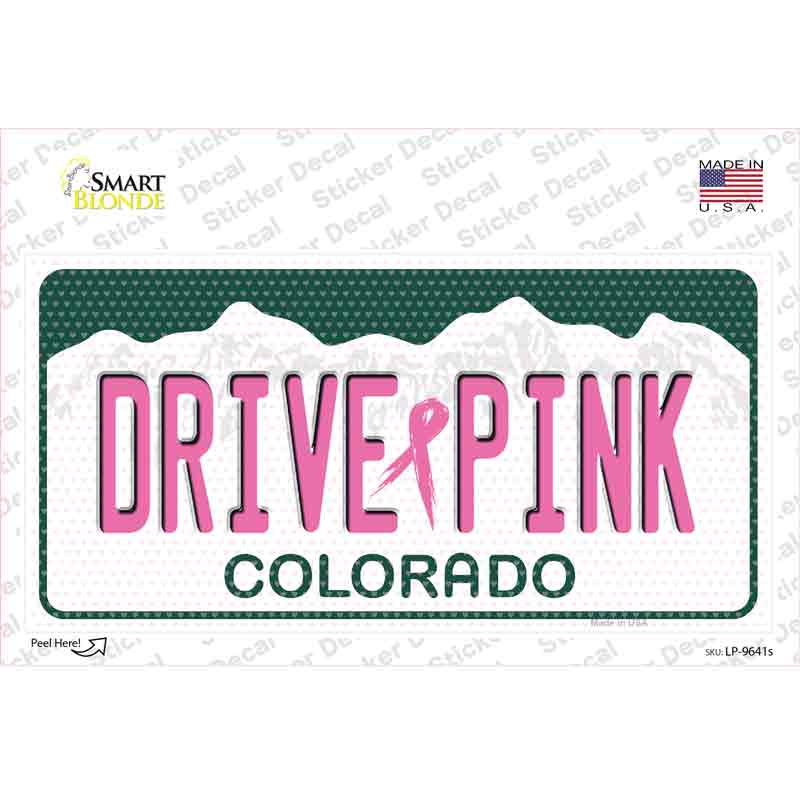 Drive Pink Colorado Novelty Sticker Decal