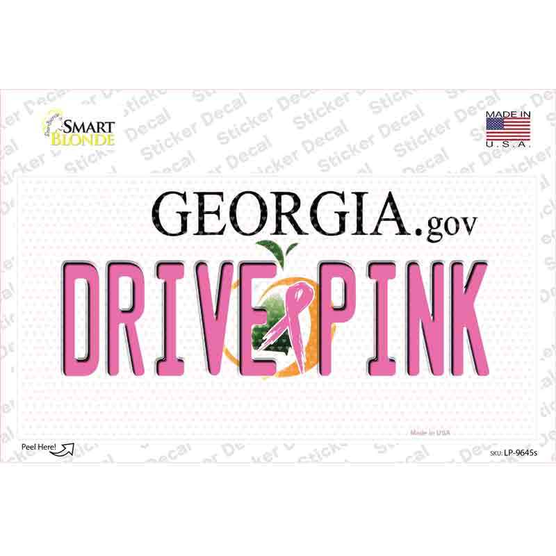 Drive Pink Georgia Novelty Sticker Decal