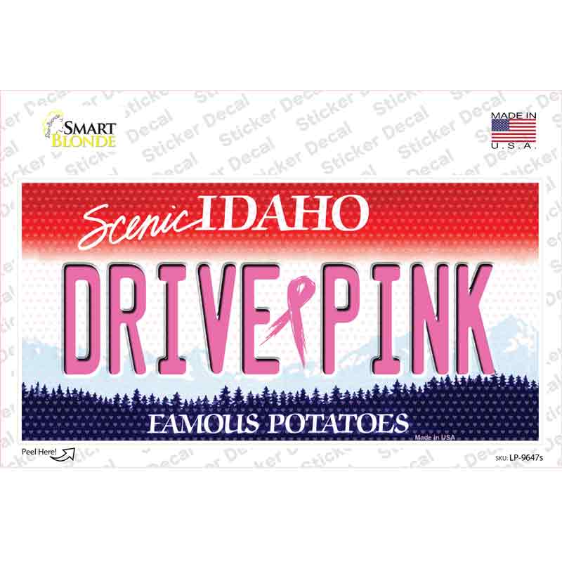 Drive Pink Idaho Novelty Sticker Decal