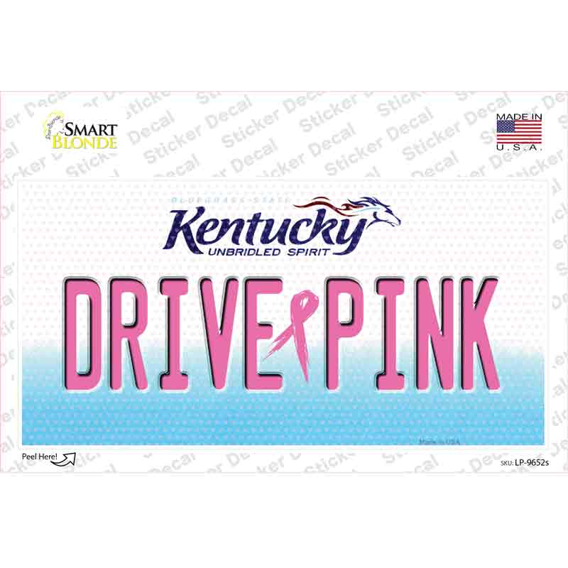 Drive Pink Kentucky Novelty Sticker Decal