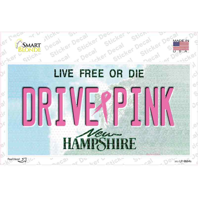Drive Pink New Hampshire Novelty Sticker Decal