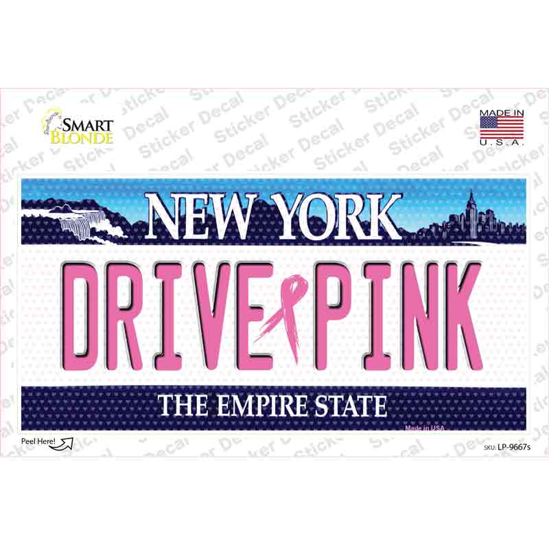 Drive Pink New York Novelty Sticker Decal